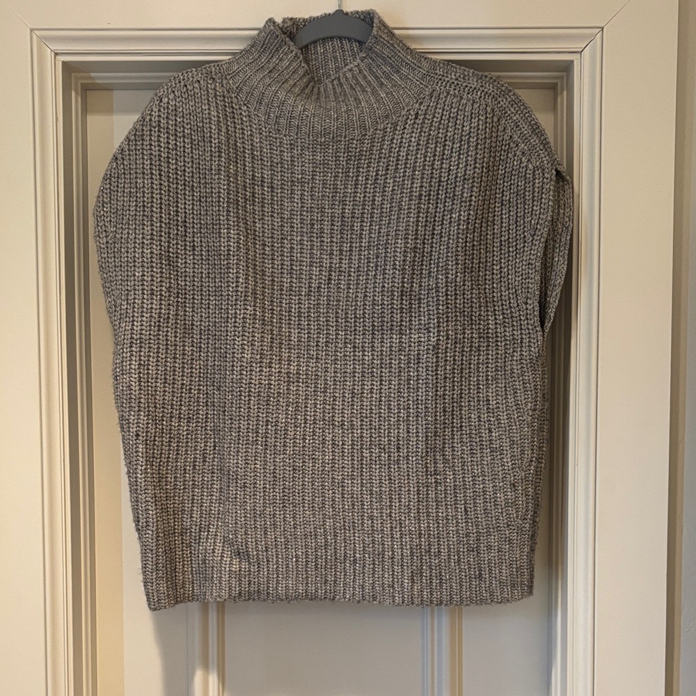 Gray Knit Turtleneck Sweater